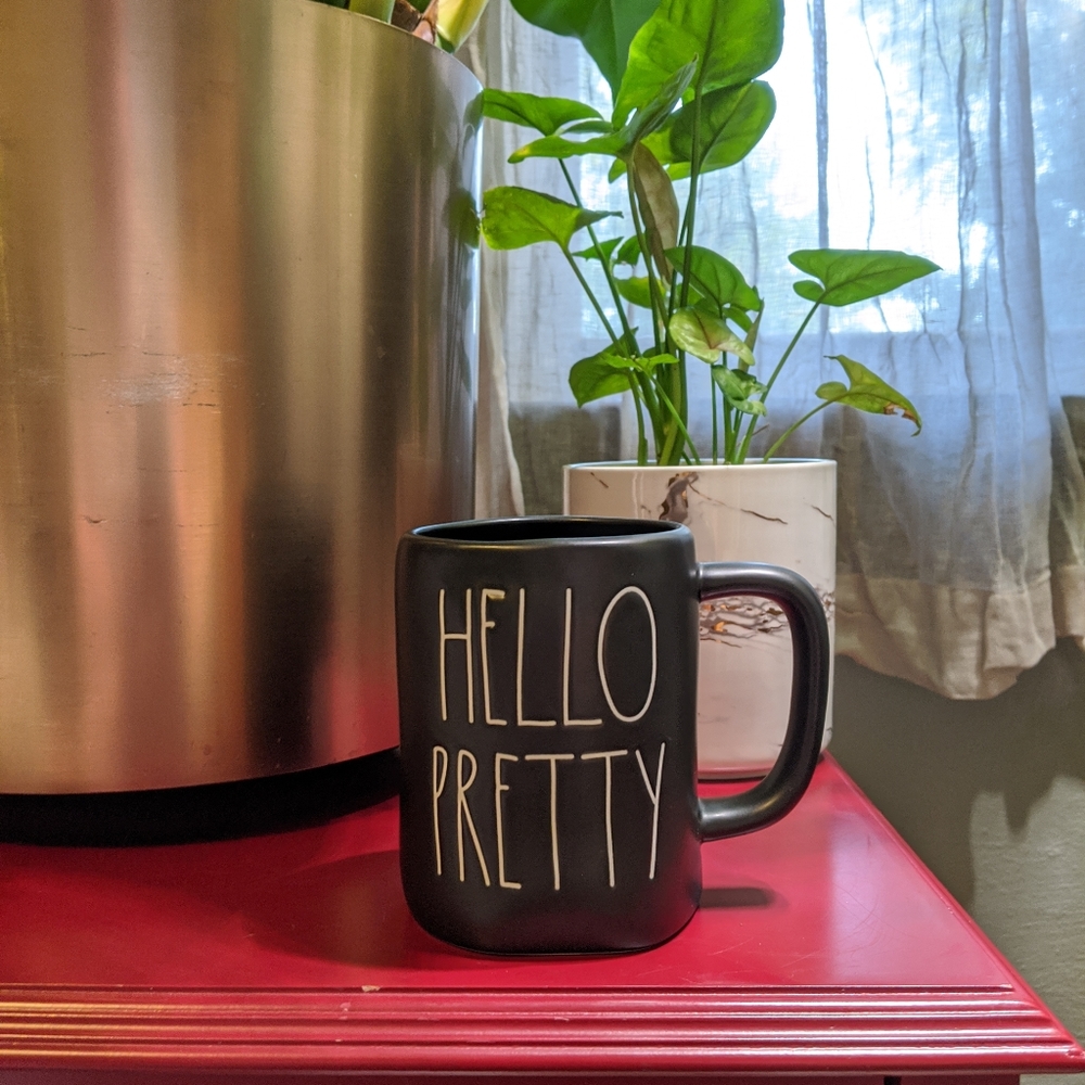 Rae Dunn Black Glaze Hello Pretty Mug